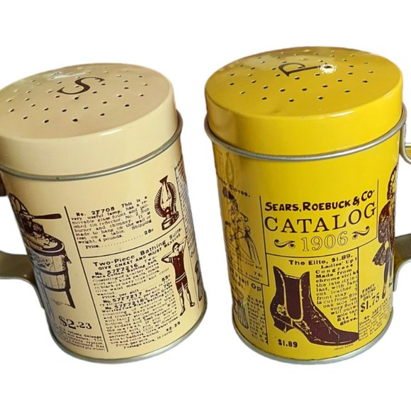 1970s Sears Vintage Catalog Range-Top Style Metal Salt & Pepper Shakers NIB - Picture 3 of 10
